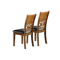 Streamdale Set Of 2 Upholstered Dining Chair In Walnut Finish