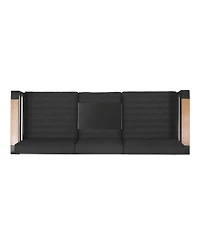 Streamdale Water-Resistant Aluminum Outdoor Sofa with Wood Composite Accents