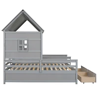 Streamdale Twin Platform Bed with Drawers (White)