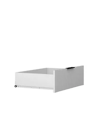 Streamdale Modern 4-Drawer 4-Shelf Sliding Barn Door Wardrobe Armoire
