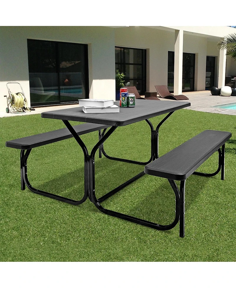 Slickblue Picnic Table Bench Set for Outdoor Camping