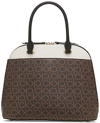 Calvin Klein Becky Signature Convertible Turnlock Dome Satchel