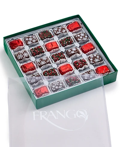 Frango Chocolates Holiday Decorated Milk Mint Box of Chocolates, 25 Piece