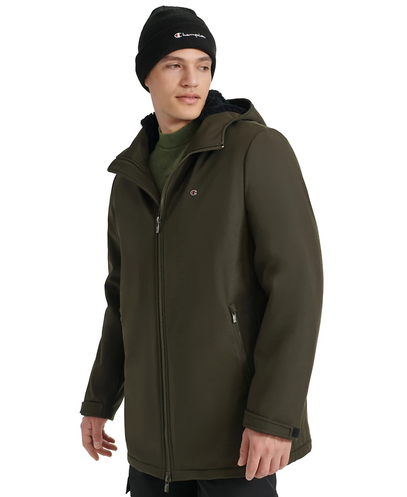 Champion Men's Performance Hooded, Faux Sherpa-Lined Peacoat Jacket