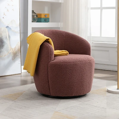 Streamdale Swivel Accent Barrel Chair with Metal Ring
