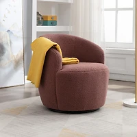 Streamdale Swivel Accent Barrel Chair with Metal Ring