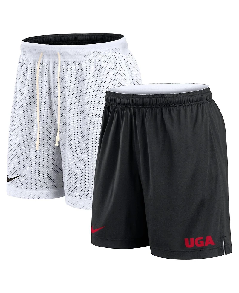 Nike Men's White/Black Georgia Bulldogs Primetime Reversible Performance Shorts
