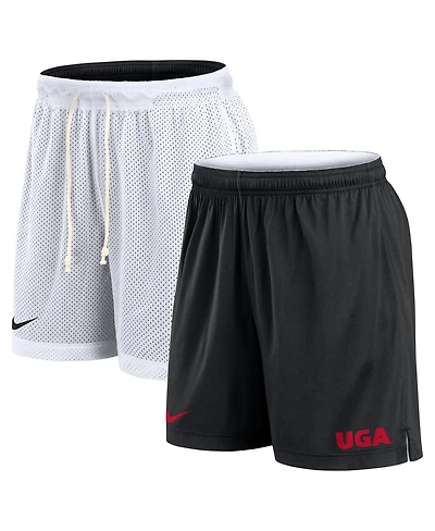 Nike Men's White/Black Georgia Bulldogs Primetime Reversible Performance Shorts