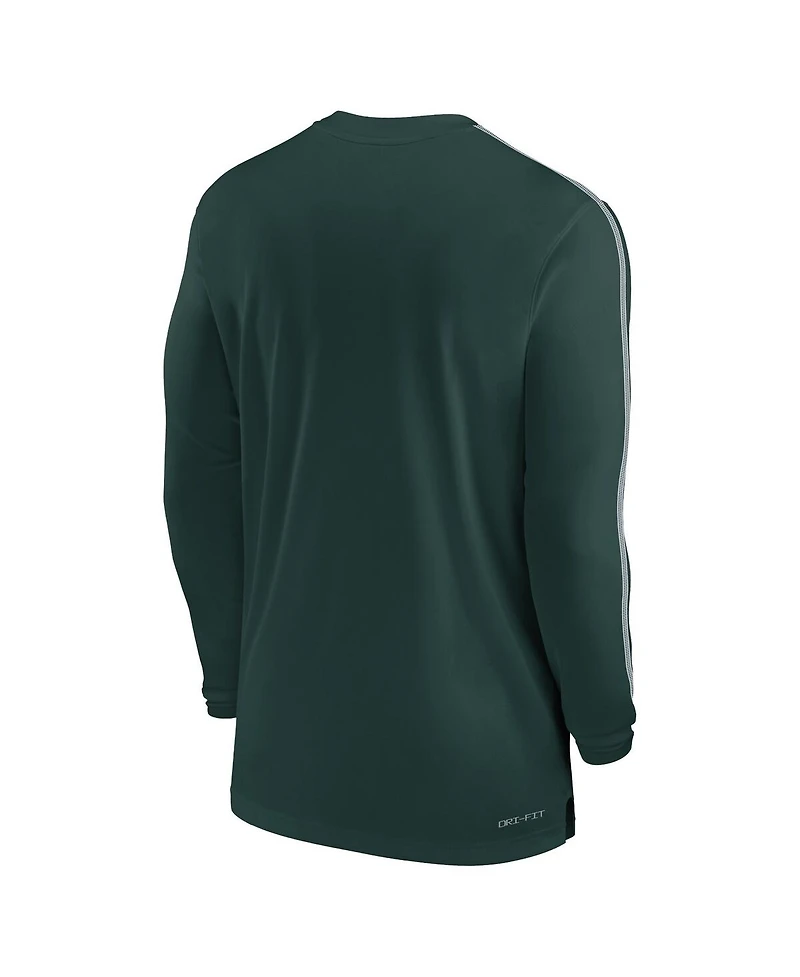 Nike Men's Michigan State Spartans 2024 Sideline Coach Uv Performance Long Sleeve T-Shirt