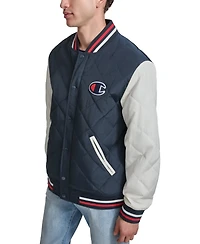 Champion Men's Retro Quilted Logo Bomber Jacket