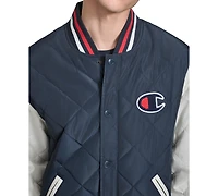 Champion Men's Retro Quilted Logo Bomber Jacket