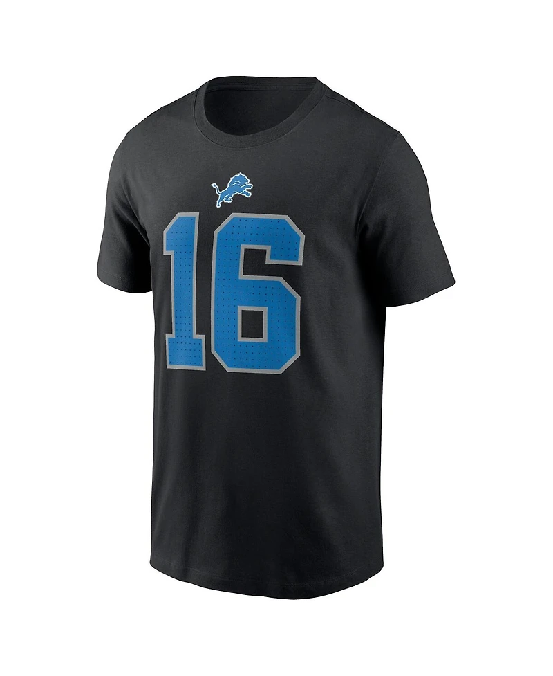 Nike Men's Jared Goff Black Detroit Lions Name Number T-Shirt