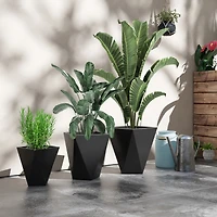 Geometric Outdoor Planters Stackable, Self-Draining