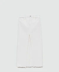 Mango Women's Slit Denim Skirt