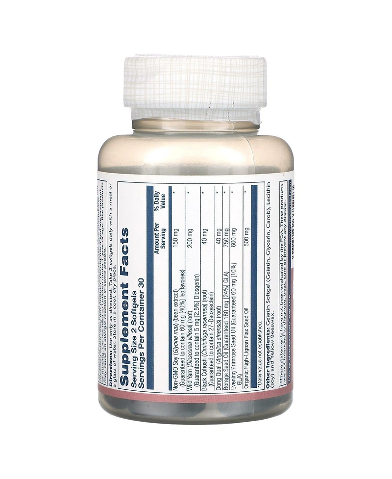 Solaray Phytoestrogen + EFAs with Wild Yam Black Cohosh & Dong Quai