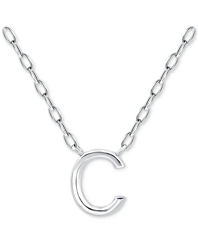 Giani Bernini Initial C Pendant Necklace in Sterling Silver, 16" + 2" extender, Created for Macy's