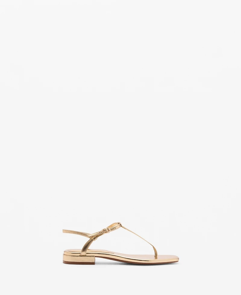 Mango Women's Metallic Strap Sandals