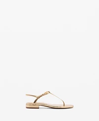 Mango Women's Metallic Strap Sandals