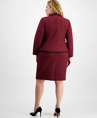 Le Suit Plus Printed Three-Button Skirt