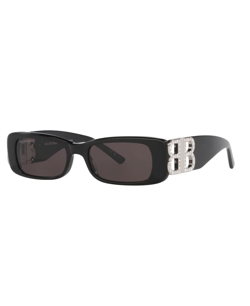 Balenciaga Women's Rectangle Embellished Logo Sunglasses, BB0096S
