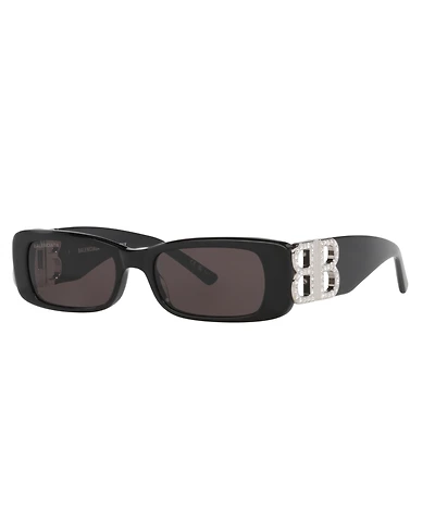 Balenciaga Women's Rectangle Embellished Logo Sunglasses, BB0096S