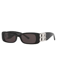 Balenciaga Women's Rectangle Embellished Logo Sunglasses, BB0096S