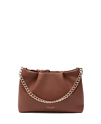 Esin Akan Midi Mayfair Leather Clutch Crossbody Bag