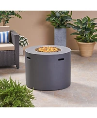 Simplie Fun Cozy Outdoor Warmth Dark Grey Concrete Fire Table with Propane Tank Space