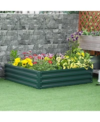 Giant 4' x 4' Metal Raised Garden Bed for Strong Root Growth
