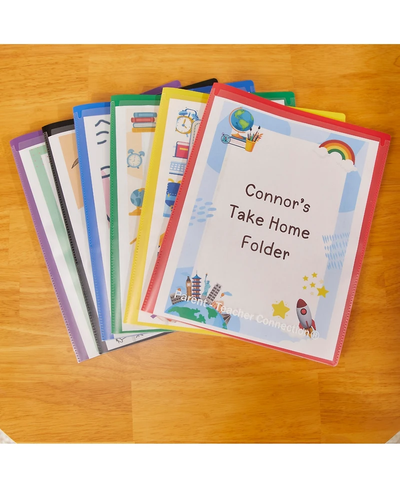 ECR4Kids 2-Pocket Parent-Teacher Classroom Communication Folder, Red, 36-Piece