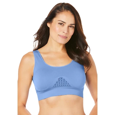 Secret Solutions Women's Plus Wireless Cooling Seamless Bra