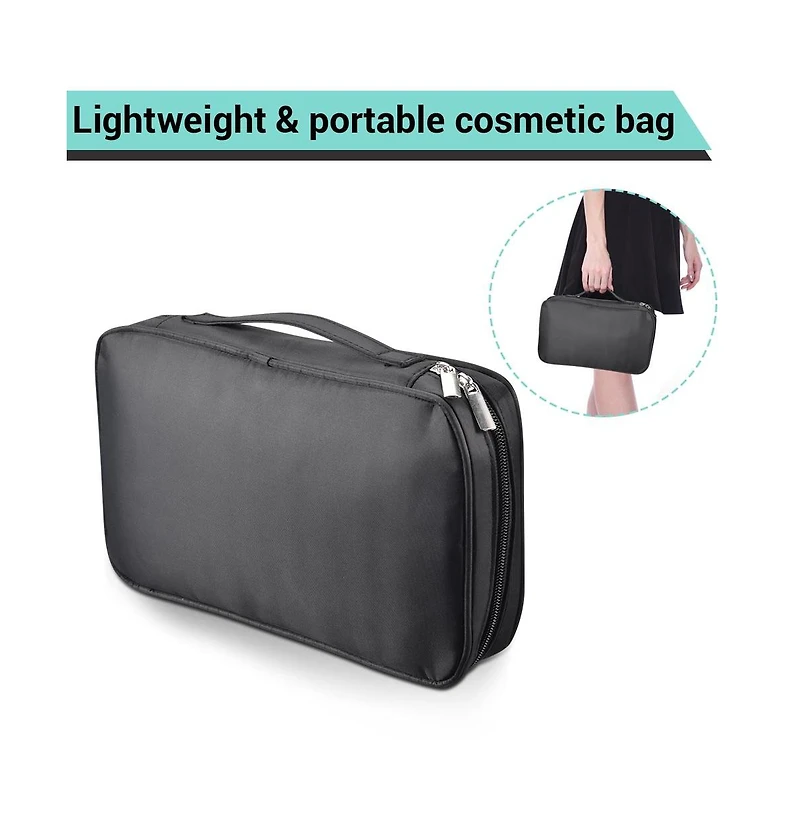 Byootique Portable Multi Brush Holder Makeup Bag Cosmetic Organizer Polyester Storage Travel Case with Belt Strap (Only Bag)