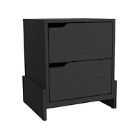 Simplie Fun Nightstand Brookland, Bedside Table With Double Drawers And Sturdy Base, Wengue Finish