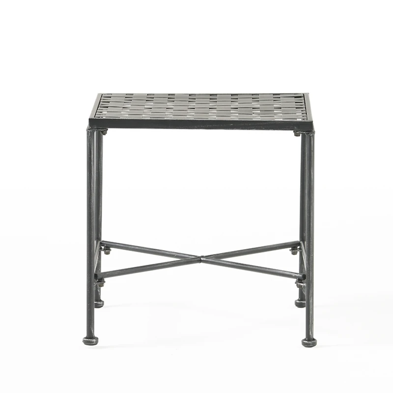 Streamdale Furniture Black Iron End Table Versatile Patio Decor for Any Occasion