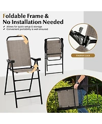 Slickblue Patio Folding Bar Stool Set of with Metal Frame and Footrest