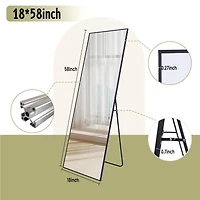 Homlux Rectangular Free Stand Mirror 18"x58" in Black