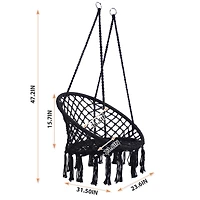 Simplie Fun Swing, Macrame Swing, Max 330 Lbs Hanging Cotton Rope Hammock Swing Chair