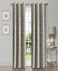 Superior Modern Leaves 8 Curtain Panels Set with Grommet Header, 42 X 84