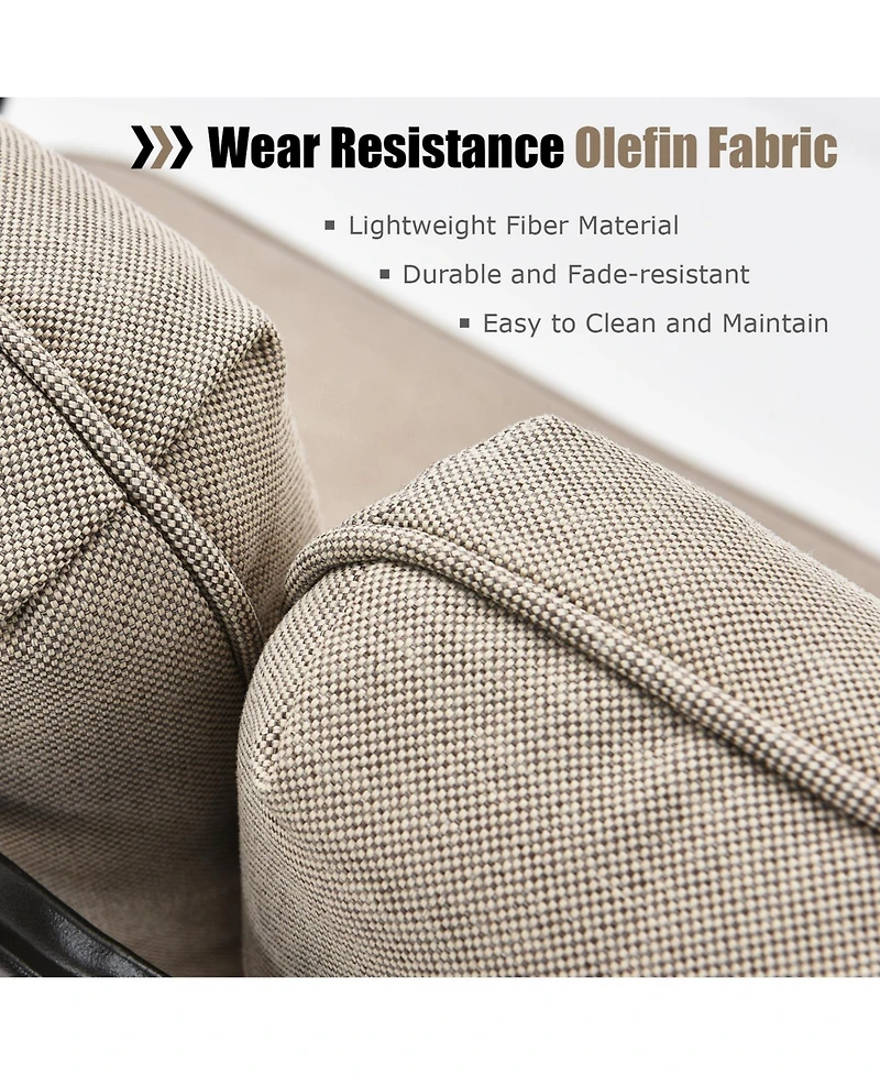 Slickblue 2 Pieces Patio Loveseat Bench Table Furniture Set with Cushioned Chair