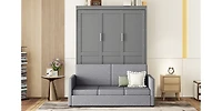 Streamdale Queen Murphy Bed Wall with Cushion, White