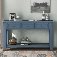 55" Modern Console Table Sofa Table For Living Room With 3 Drawers And 1 Shelf