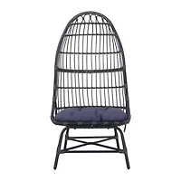 Streamdale Grid Rattan Basket Chair with Cozy Comfort