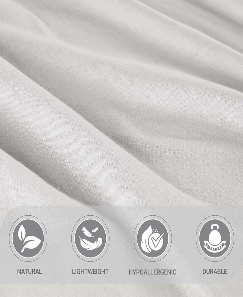 Superior Cotton Linen Blend Deep Pocket 4-Piece Bed Sheet Set