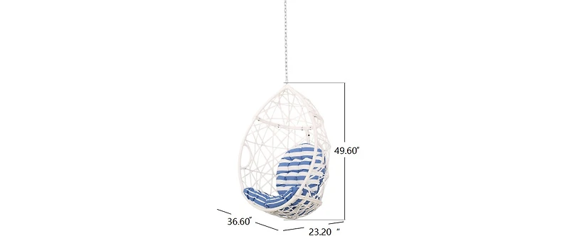 Streamdale Cozy Hanging Chair Wicker and Metal Embrace for Comfort and Style