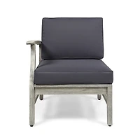 Streamdale Durable Acacia Wood Outdoor Armchair with Water-Resistant Cushions