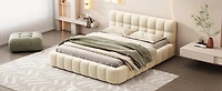 Queen Upholstered Platform Bed - Solid Frame