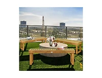 Slickblue 52 Inch Acacia Wood Dining Bench with Slatted Seat