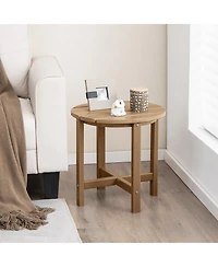 Vebreda 18 Inch Round Weather-Resistant Adirondack Side Table