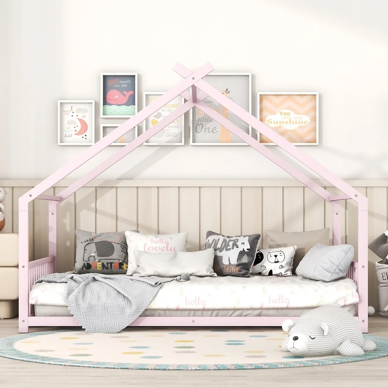 Streamdale Full Metal House Bed, White