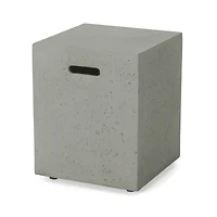 Simplie Fun Modern Concrete Tank Holder Side Table Chic, Durable, Multi-Purpose